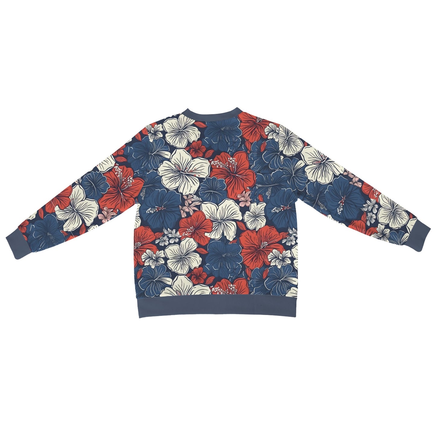 USA/American Flag Inspired Hawaiian Floral Pattern Men's Cardigan
