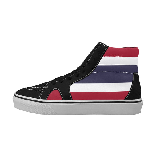 Thailand Flag Inspired Men's High Top Canvas Shoes