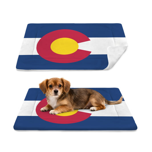 Colorado Flag Inspired Pet Mat 25x18inch (Made in the USA)