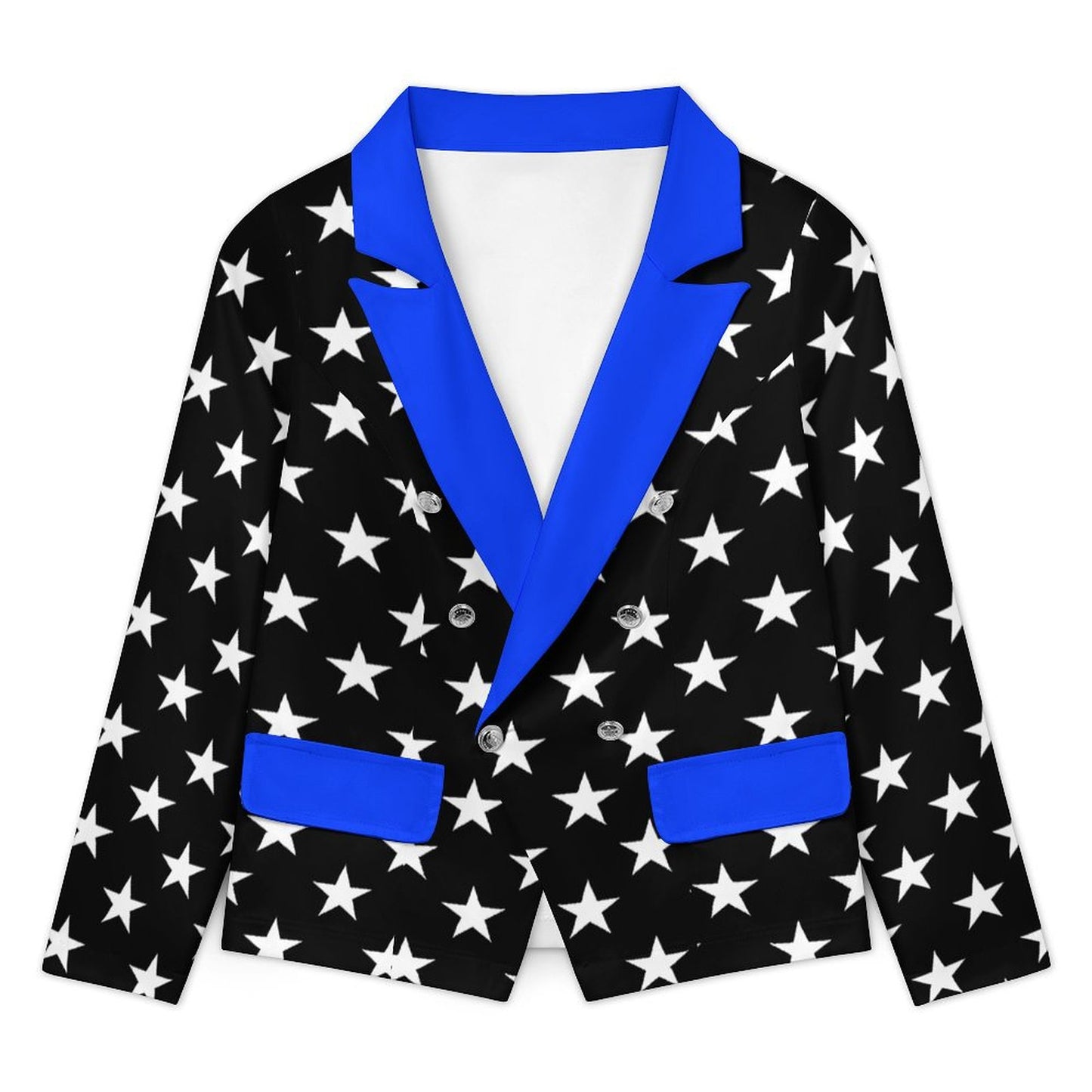 Thin Blue Line Flag Inspired Women’s Double Breasted Blazer