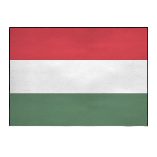 Hungary Flag Inspired 84x60 Inch Area Rug with Black Binding (Made in the USA)