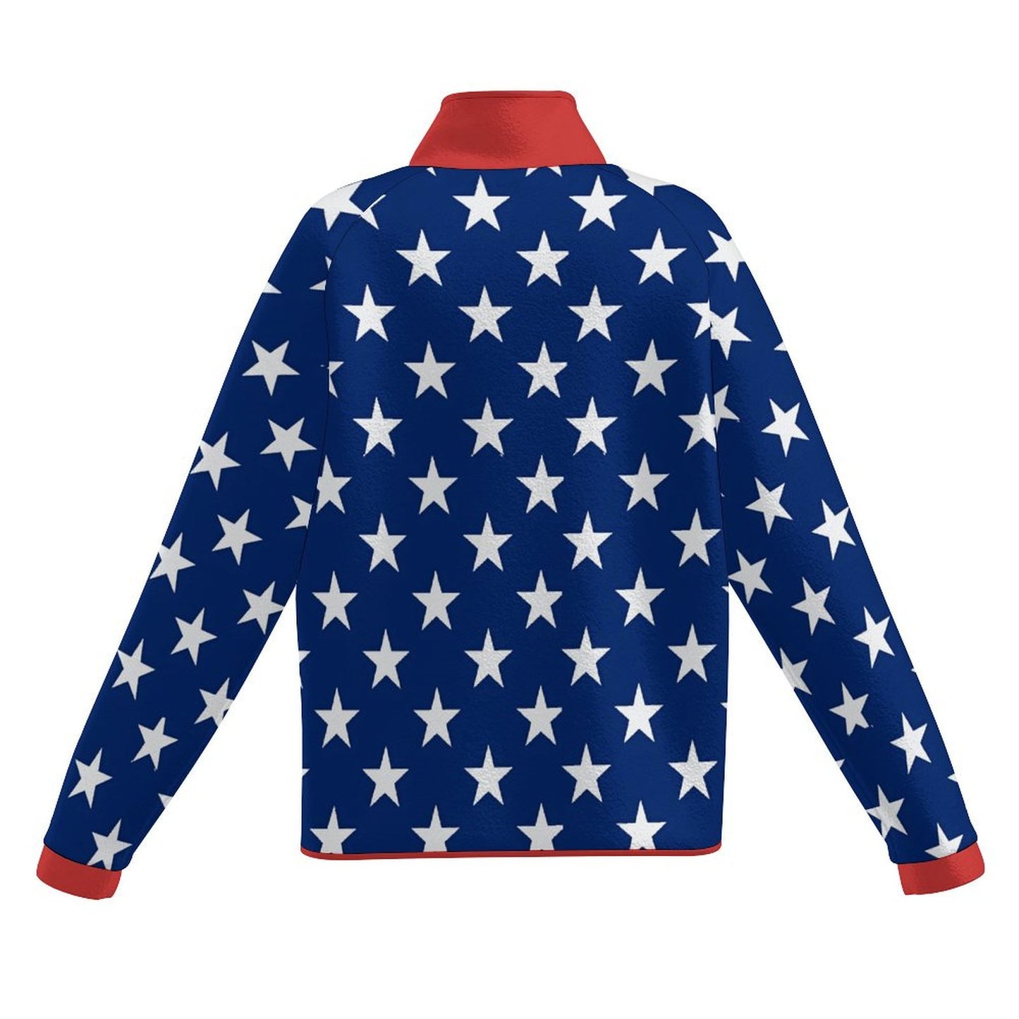 USA/American Flag Inspired Women's Stand Collar Fleece Jacket
