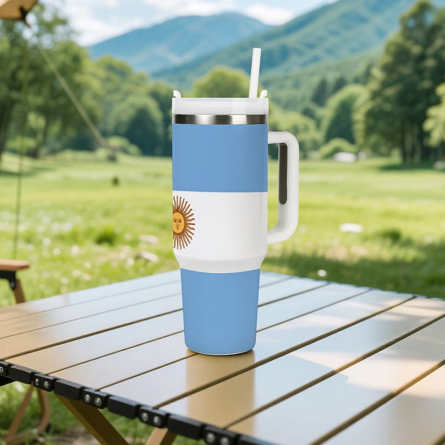 Argentina Flag 40 oz Stainless Steel Tumbler - Made in USA