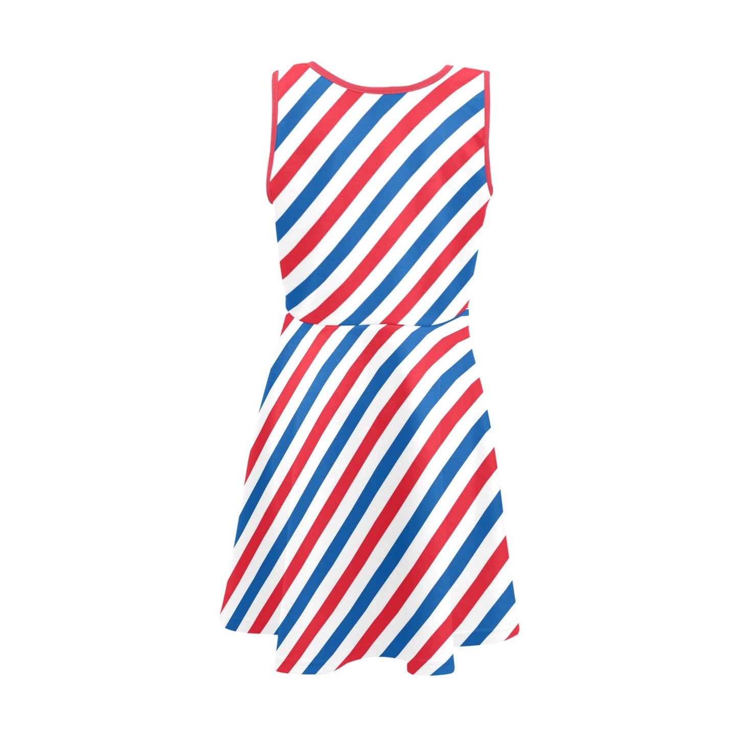 USA/American Flag Inspired Striped Pattern Girls' Sleeveless Sundress | Ships from USA