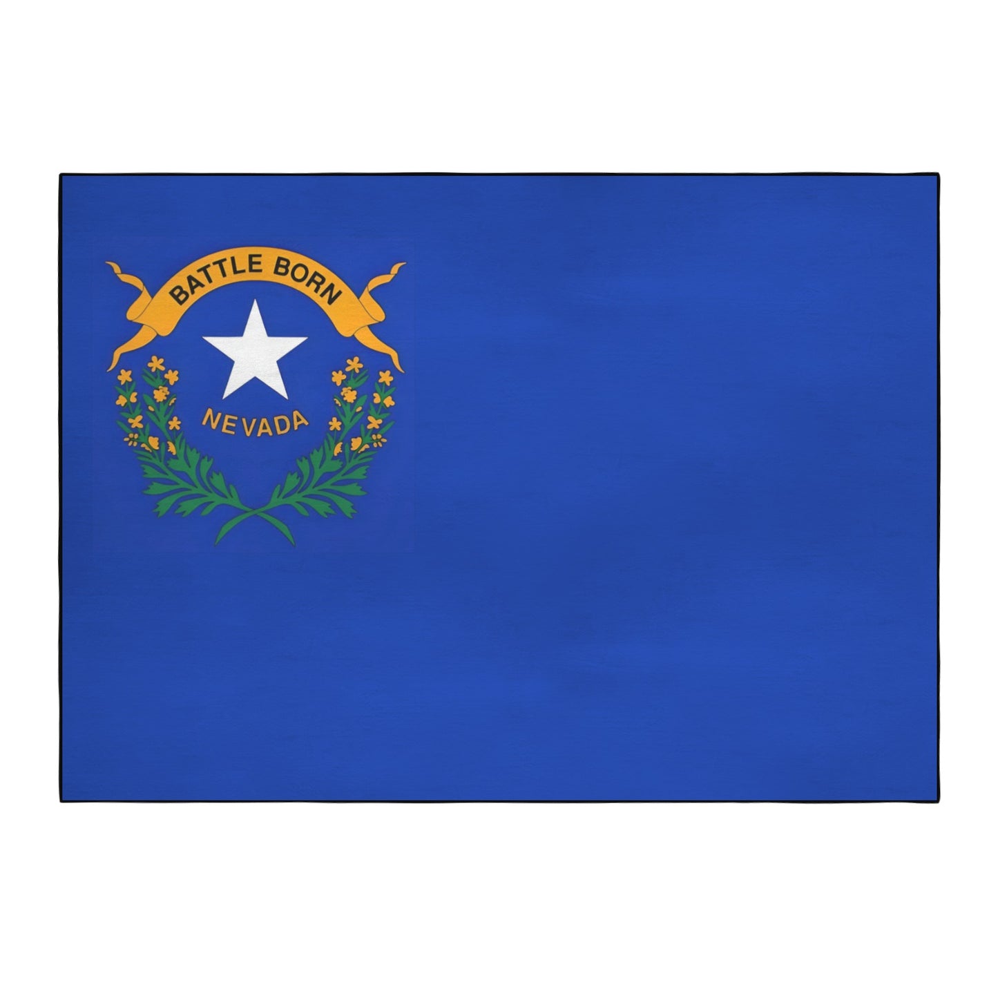 Nevada Flag Inspired 84x60 Inch Area Rug with Black Binding (Made in the USA)
