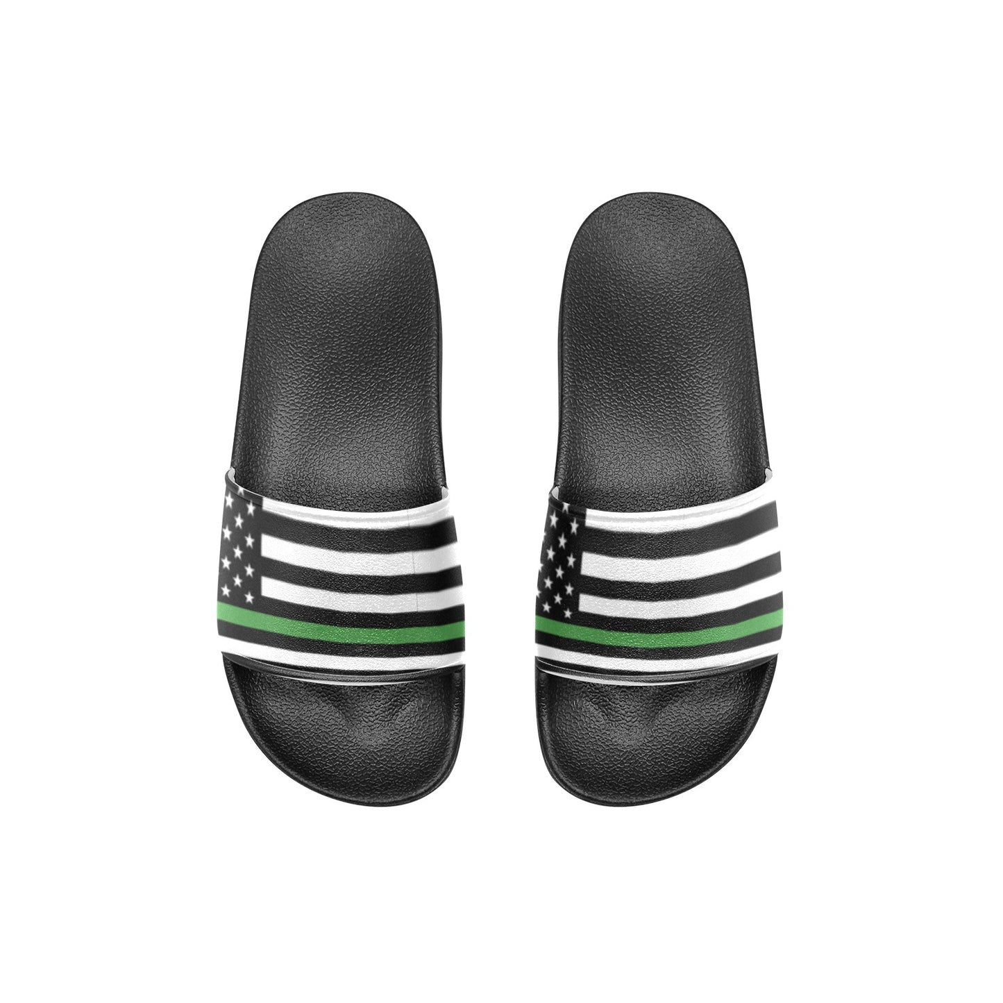 Thin Green Line Flag Kid's Slide Sandals