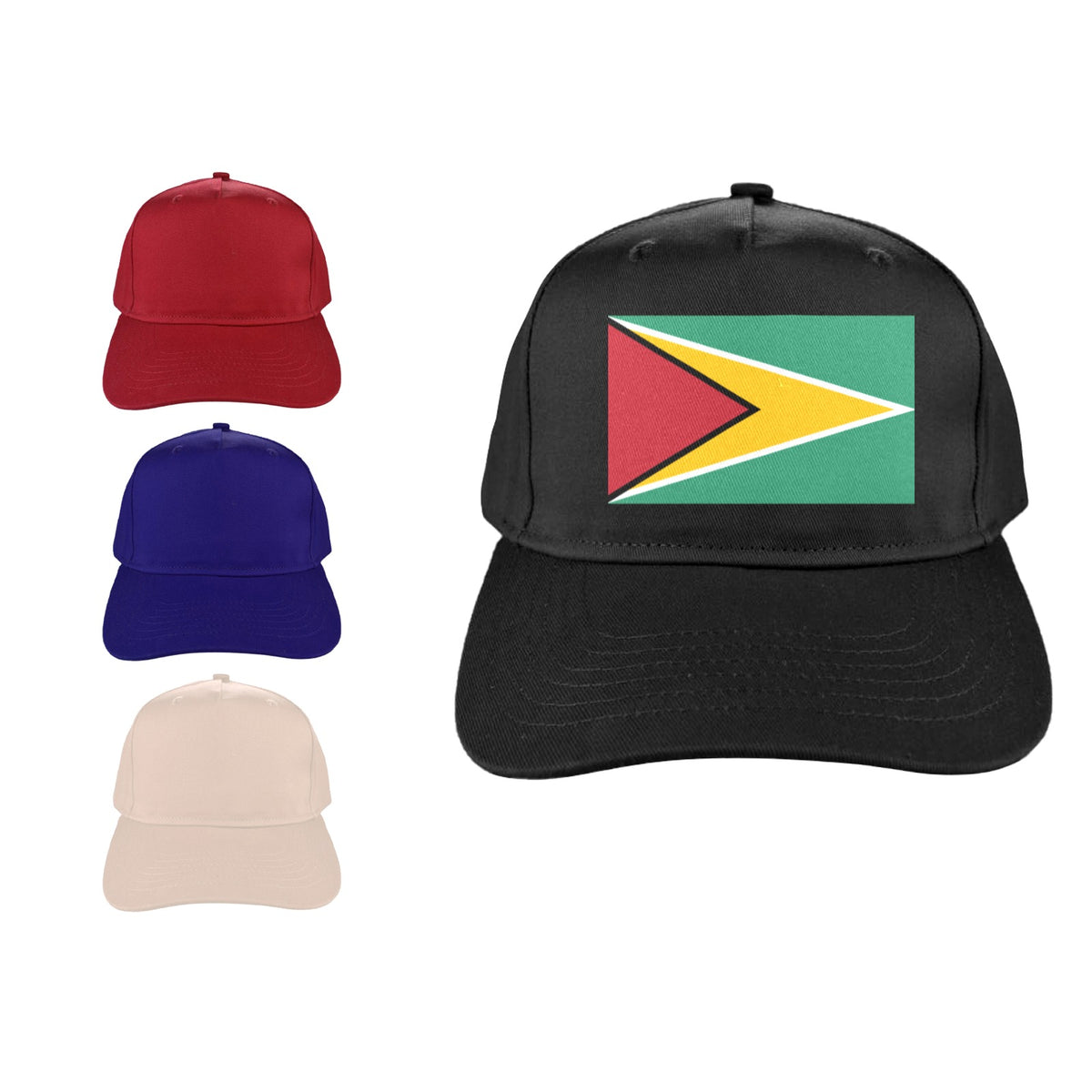 Guyana Flag Inspired Baseball Cap | Printed in the  USA
