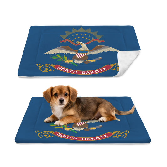 North Dakota Flag Inspired Pet Mat 25x18inch (Made in the USA)