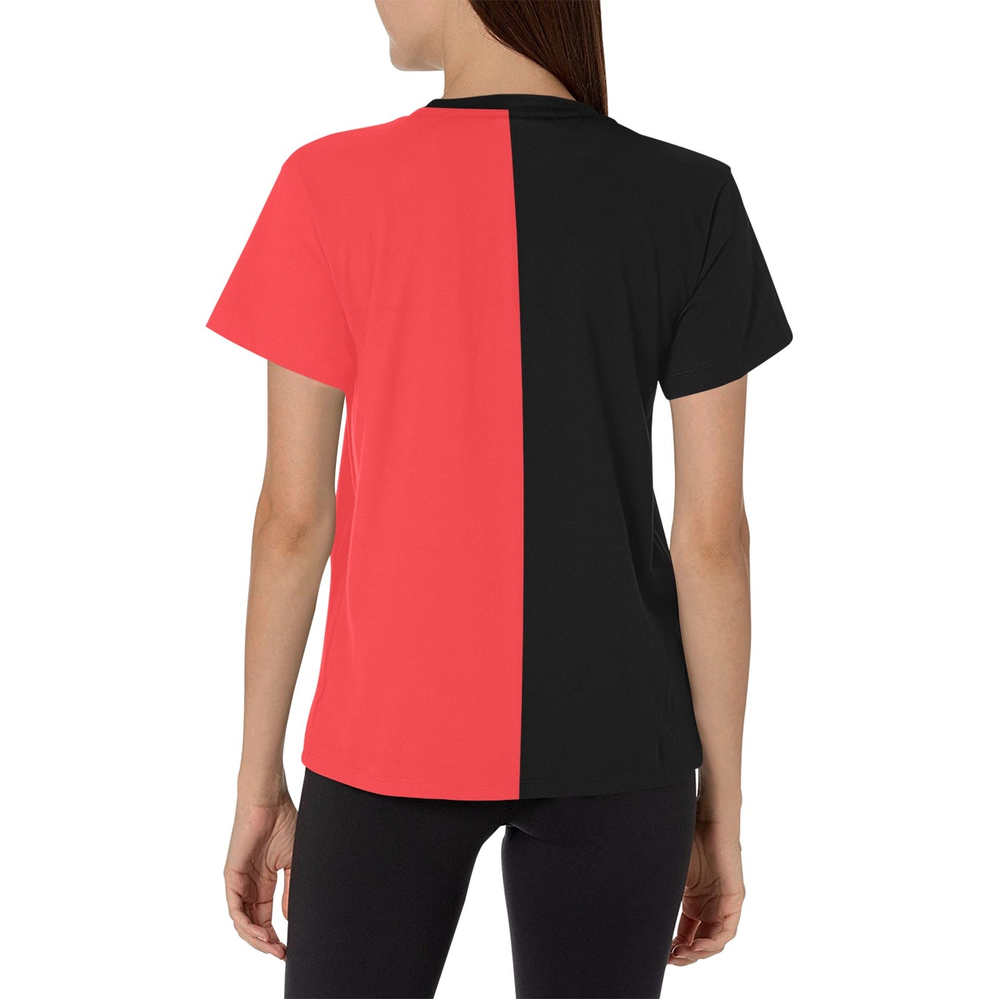 Belgium Flag Inspired Women's All Over Print Crew Neck T-Shirt(T40-2)(Made in Queens)