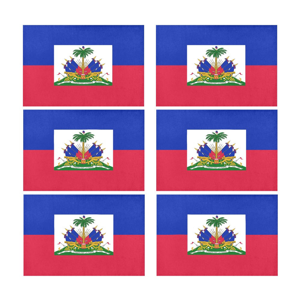Haiti Flag Placemats 12" x 18" (Set of 6)