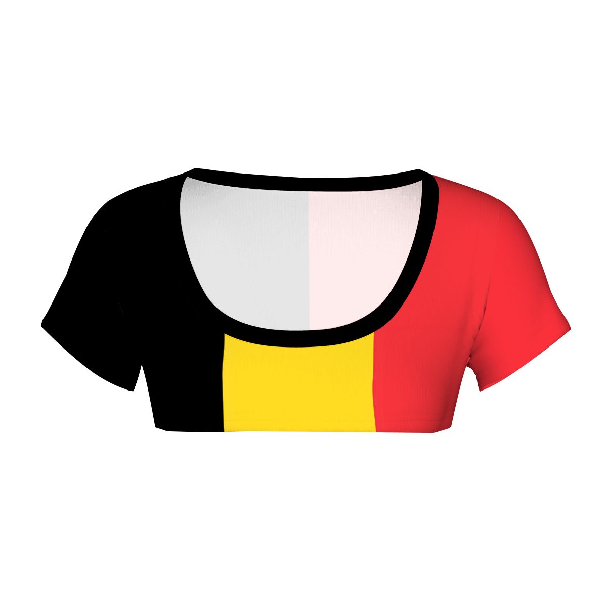 Belgium Flag Inspired Women's 1/2 Cut Short Sleeve T-Shirt