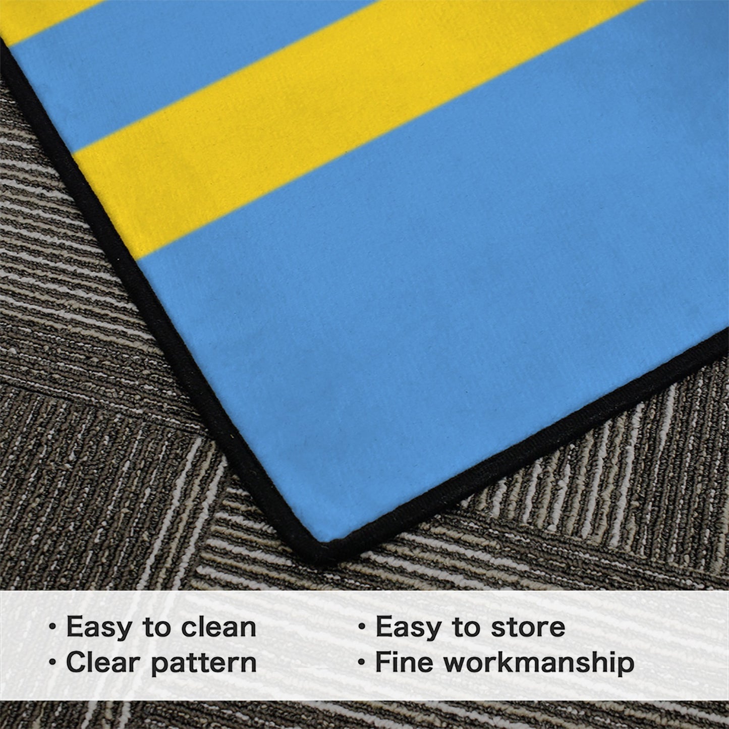 Aruba Flag Inspired 84x60 Inch Area Rug with Black Binding (Made in the USA)