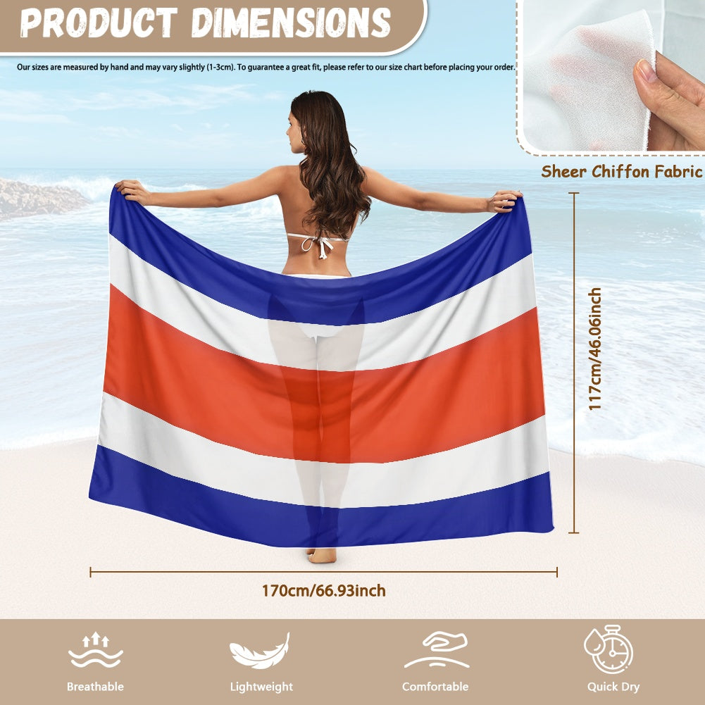 Costa Rica Flag Inspired Bikini Cover-Up