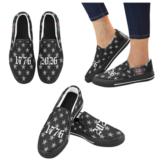 America 250 Year Anniversary Slip-on Canvas Men's Shoes (Model019)(Two Shoes With Different Printing)