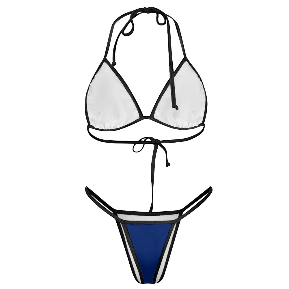 UK/Great Britain Flag Inspired Women's Triangle Bikini with Thong Bottom
