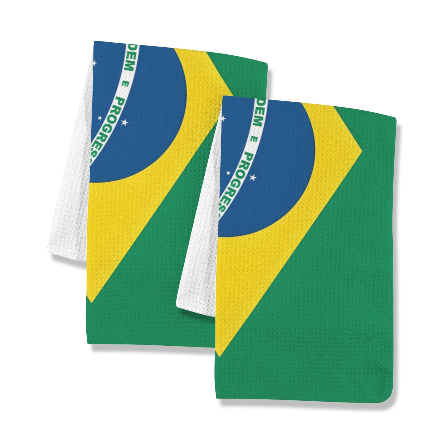 Brazil Flag Inspired Kitchen Towel 40X60cm (Pack of 2) (Made in the USA)