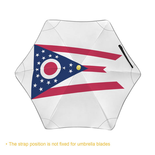 Ohio Flag Inspired Kids Safe Round Corner Umbrella