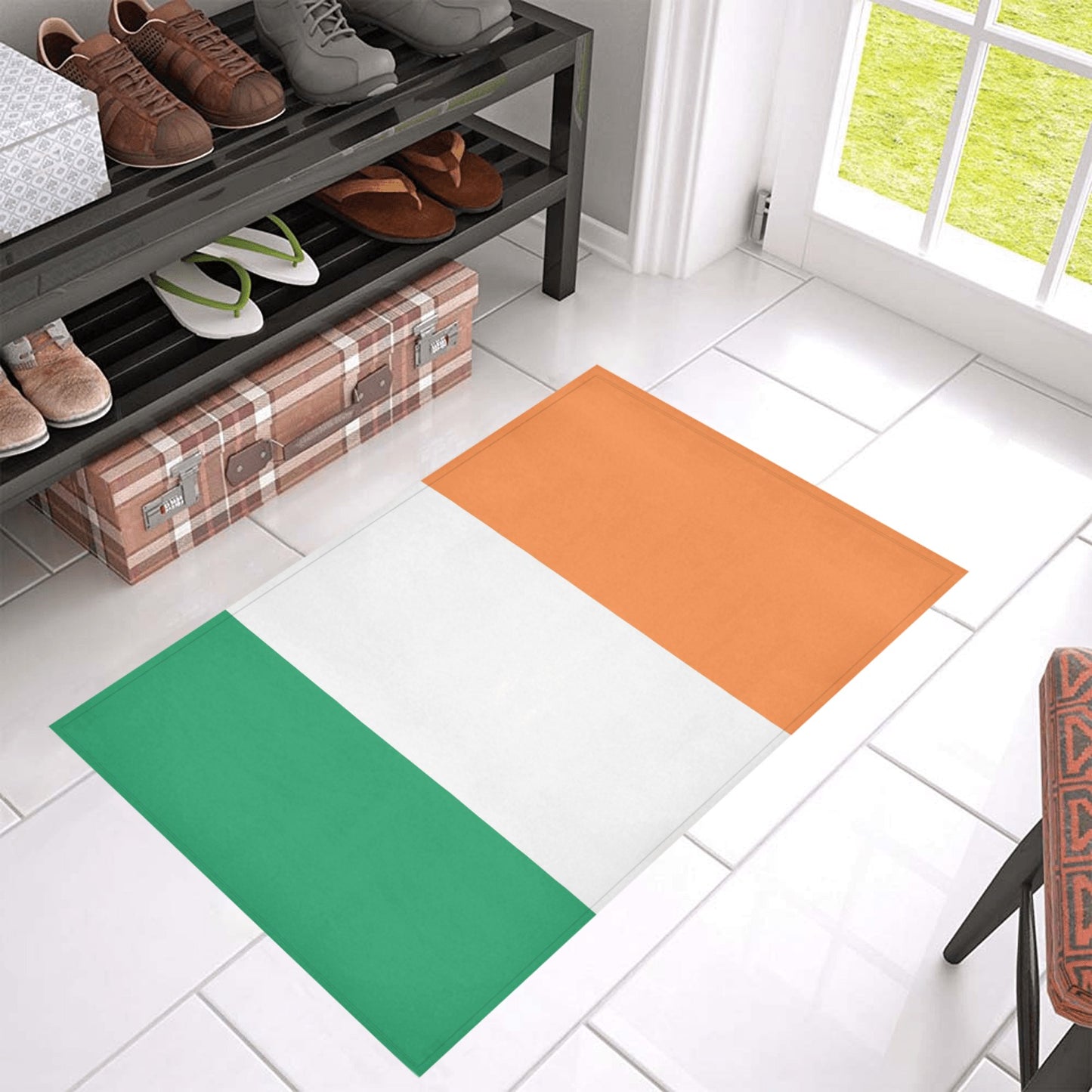 Ireland Flag Inspired Doormat 30" x 18" (Sponge Material)