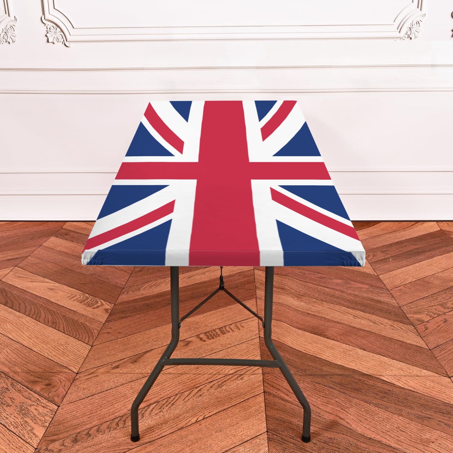UK/Great Britain Flag Inspired Custom Elastic Fitted Tablecloth 72x30 inch (Made in the USA)