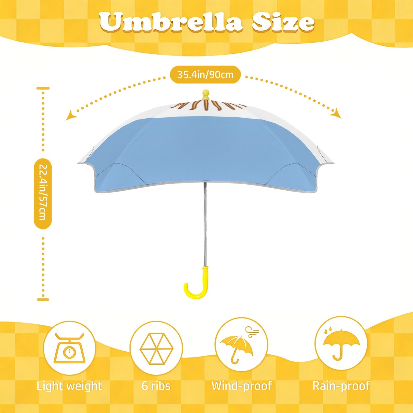Argentina Flag Inspired Kids Safe Round Corner Umbrella