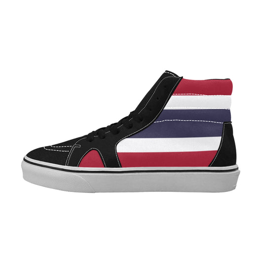 Thailand Flag Inspired Women's High Top Canvas Shoes