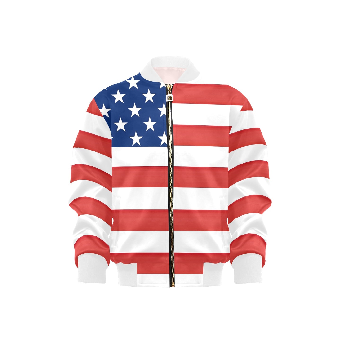 USA/American Flag Inspired Kids' Bomber Jacket with Pockets (Model H40)