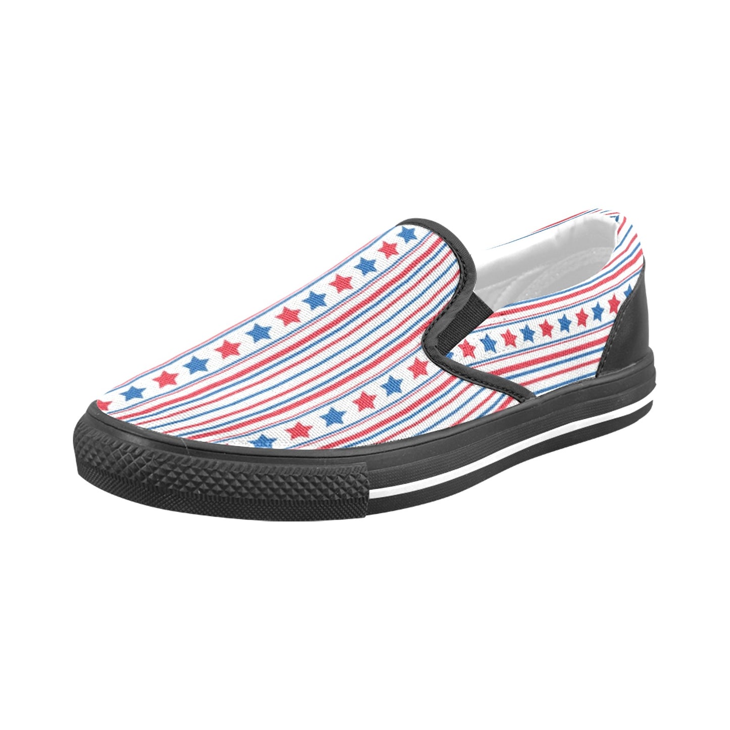 USA/American Flag Inspired Stars and Stripes Pattern Slip-on Canvas Kid's Shoes