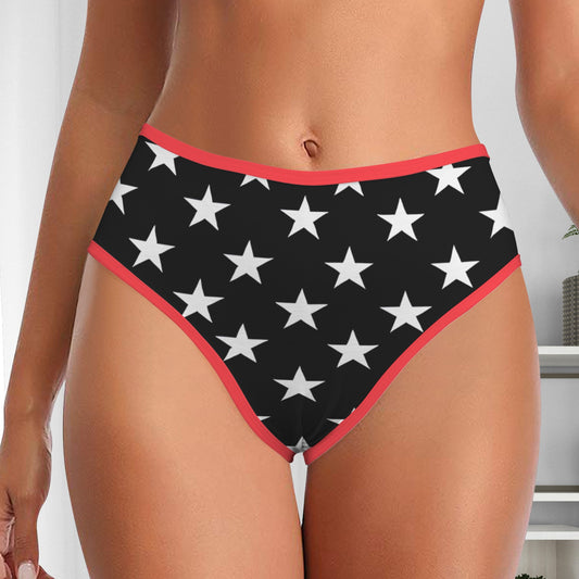 Thin Red Line Flag Inspired Women's High Waisted Brief