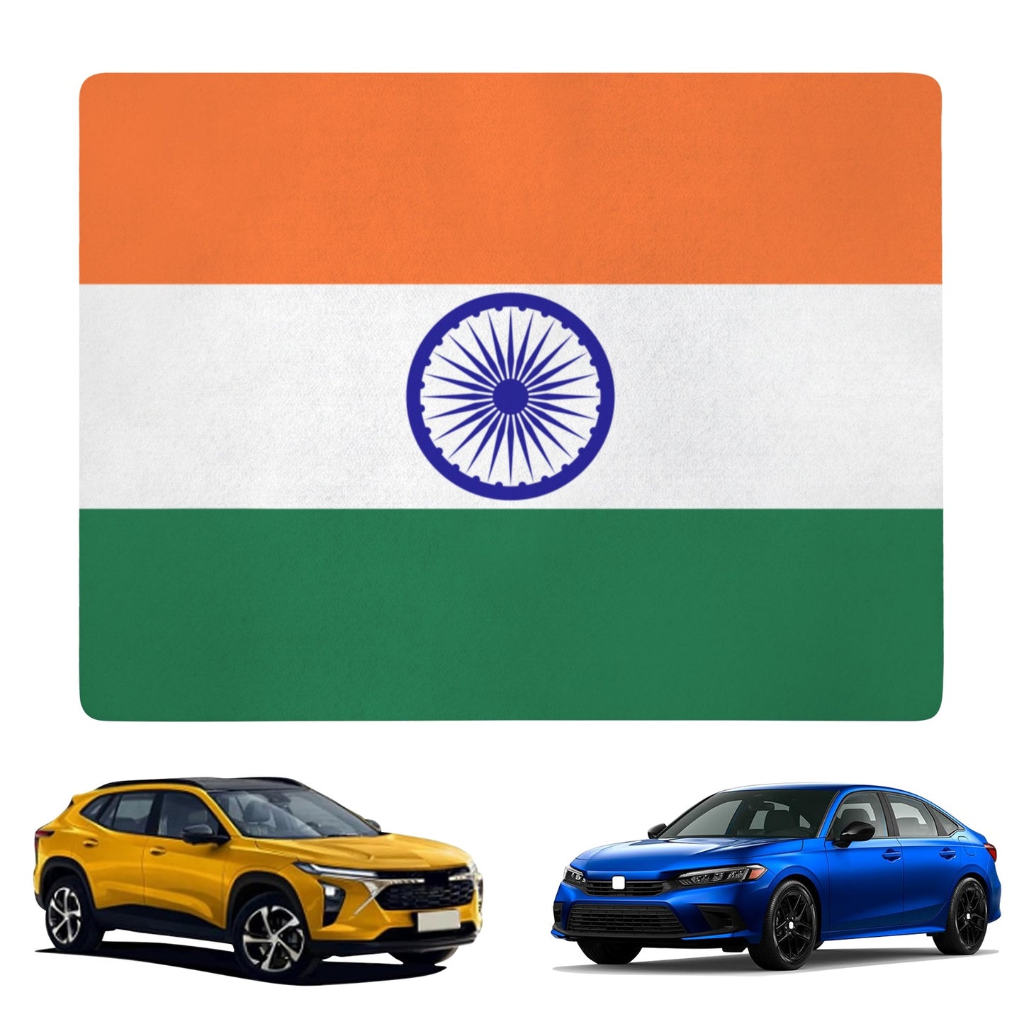 India Flag Inspired Car Trunk Mat 100 × 75 cm / 39.4 × 30 in Printed in the USA