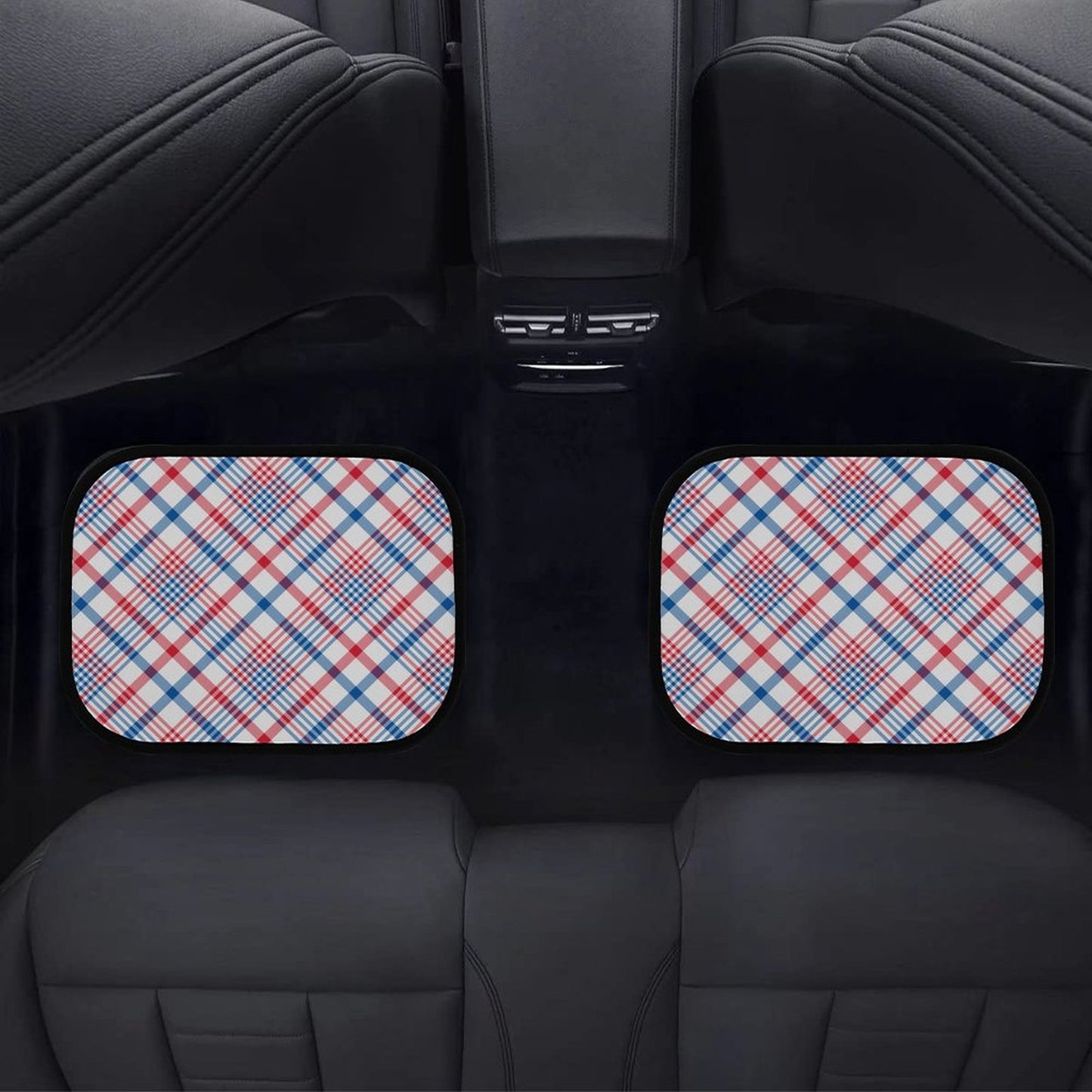 USA/American Flag Inspired Plaid Pattern Car Floor Mats(4pcs)