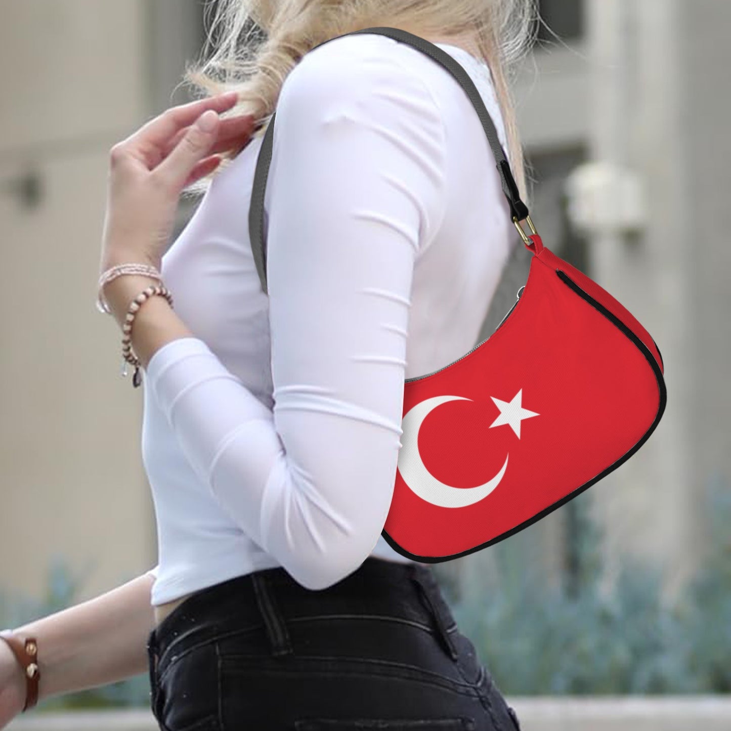 Turkey Flag Inspired Women's Shoulder Bag
