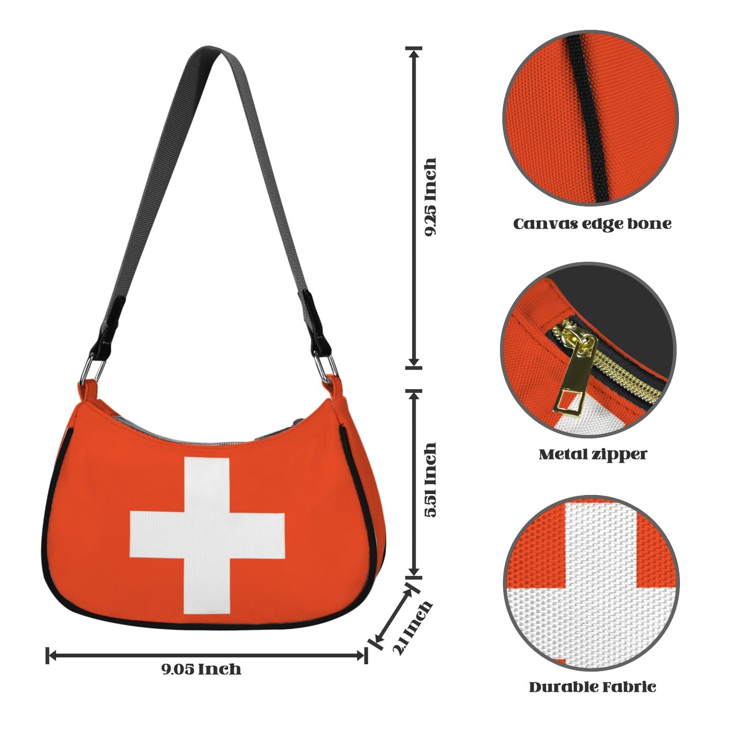 Switzerland Flag Inspired Women's Shoulder Bag