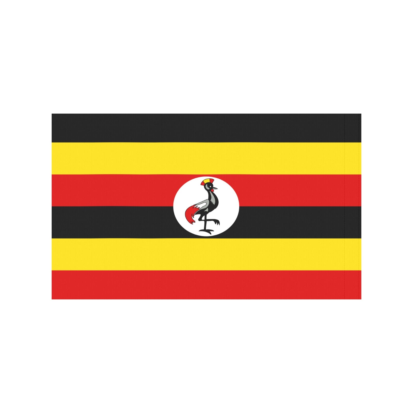 Luv My Flag: Uganda flag with stripes, crane emblem.