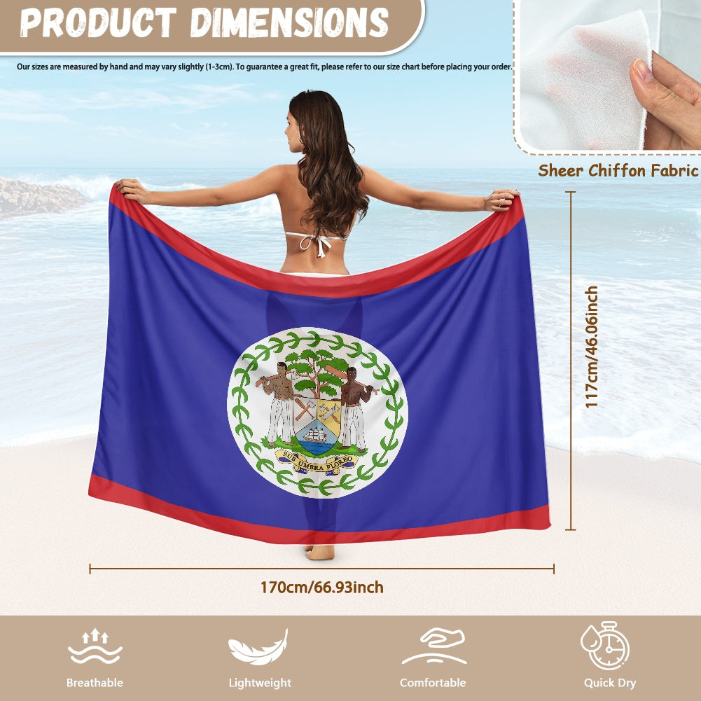 Belize Flag Inspired Bikini Cover-Up