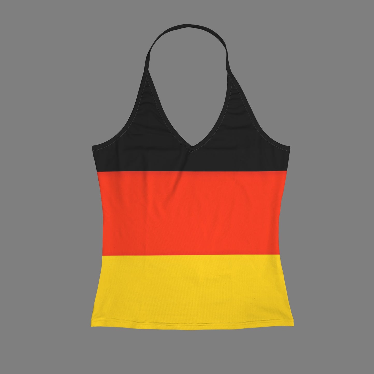 Germany Flag Inspired V-neck Halter Open Back Tank Top