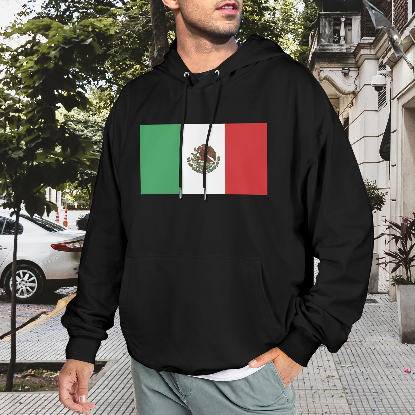 Mexico Flag Inspired Men's Hoodie (Made in the USA)