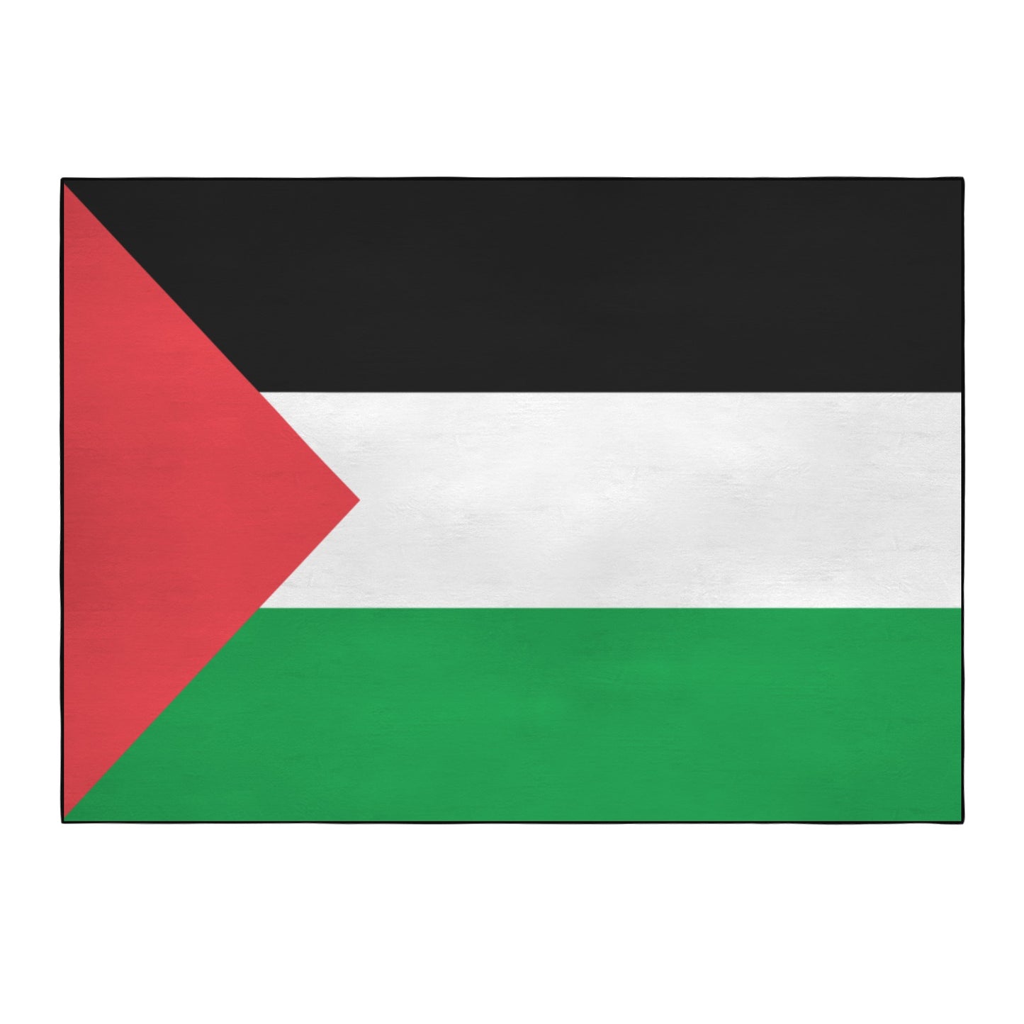 Palestine Flag Inspired 84x60 Inch Area Rug with Black Binding (Made in the USA)