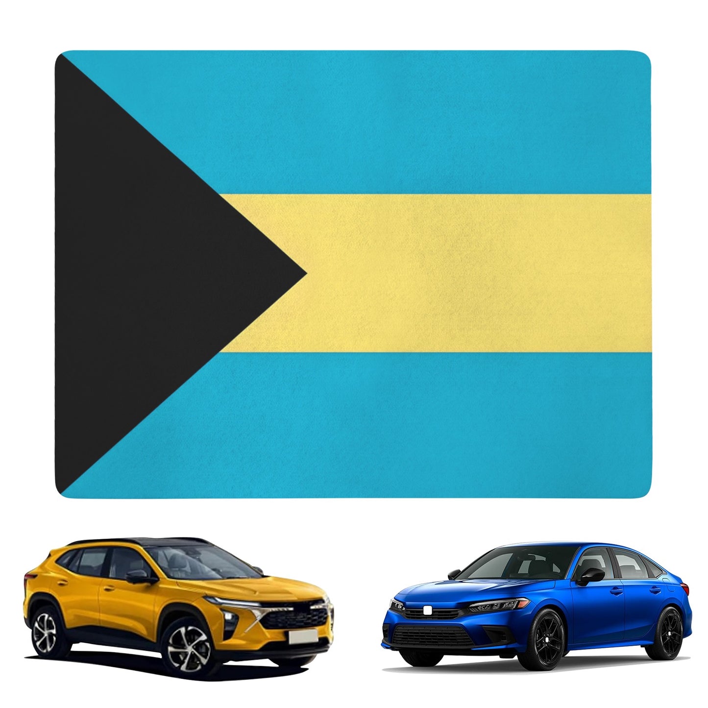 Bahamas Flag Inspired Car Trunk Mat 100 × 75 cm / 39.4 × 30 in Printed in the USA