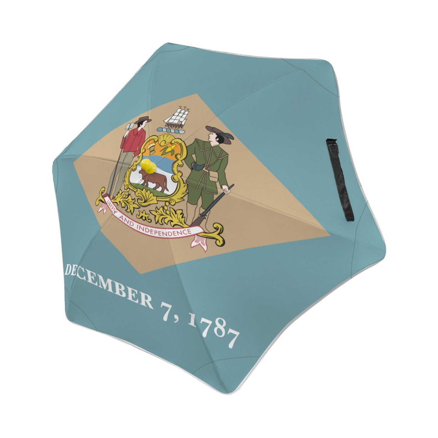 Delaware Flag Inspired Kids Safe Round Corner Umbrella