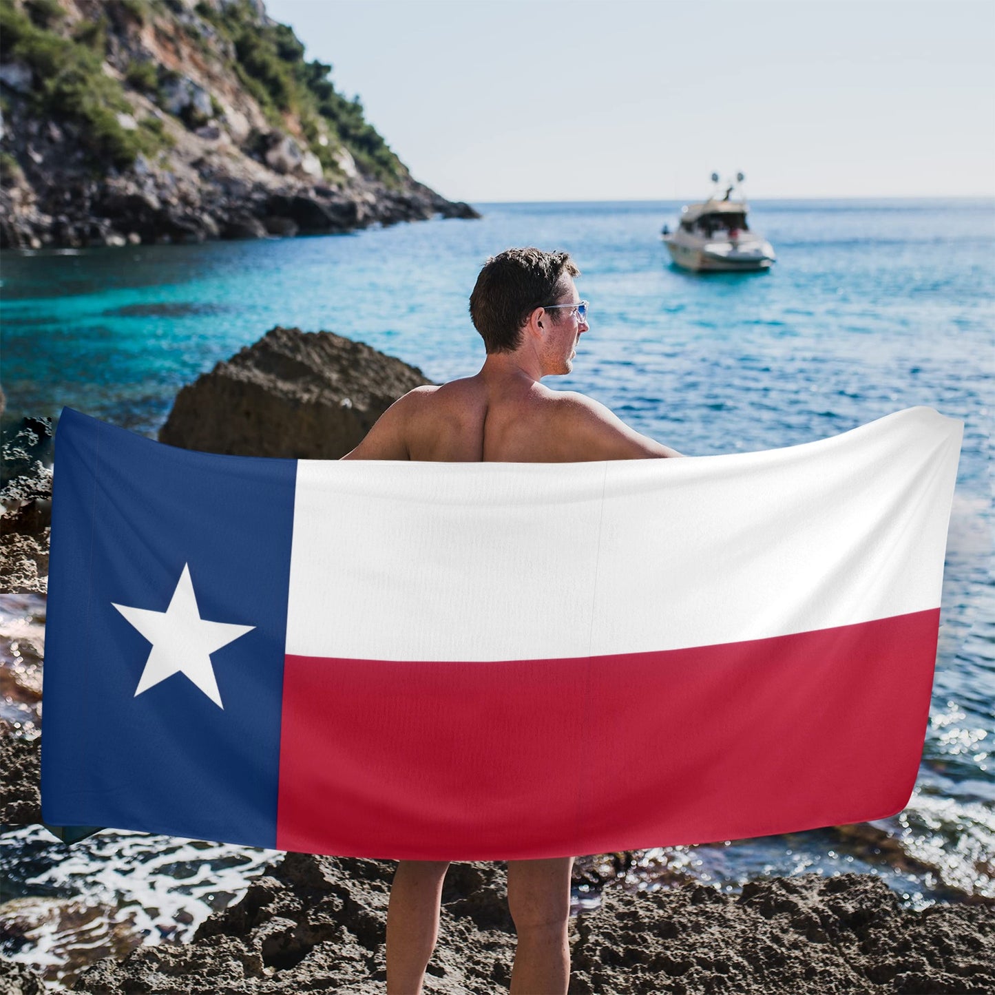 Texas Flag Beach Towel 31"x71" (Made in USA)