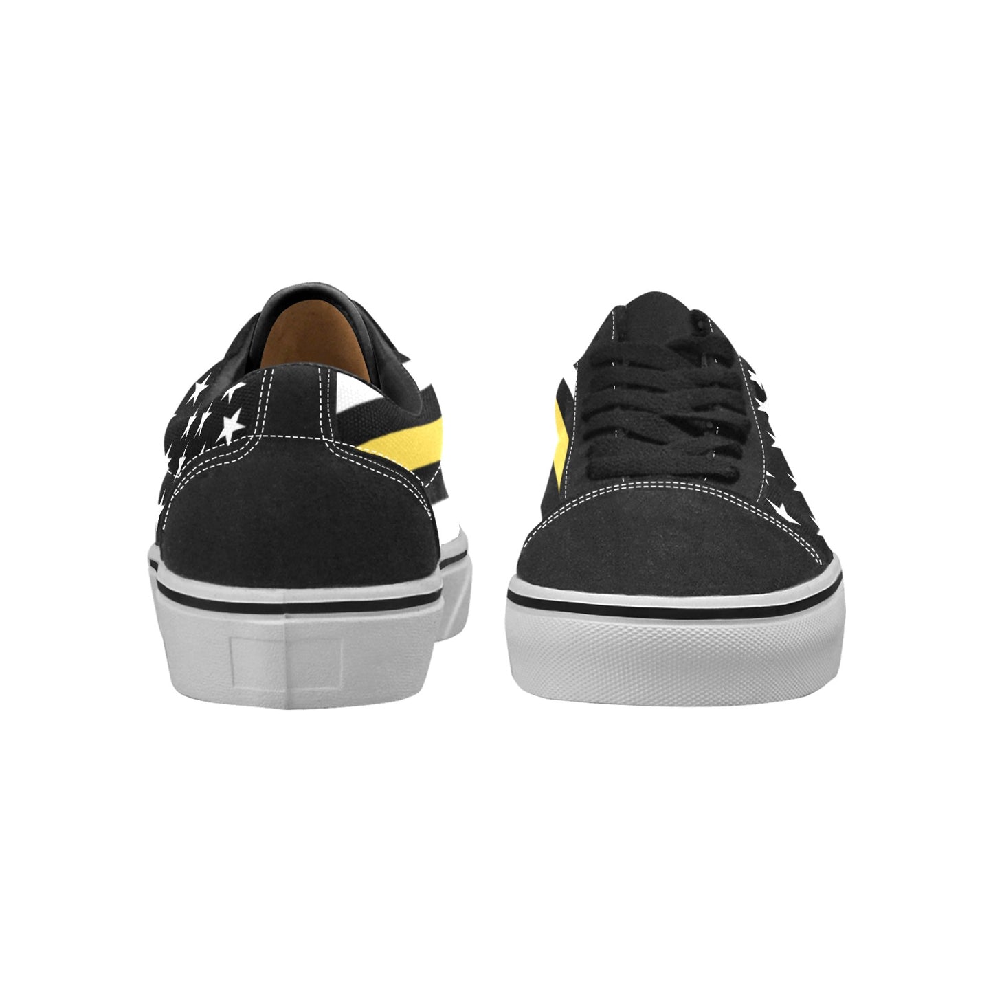 Thin Gold Line Flag Inspired Men's Lace-Up Canvas Shoes