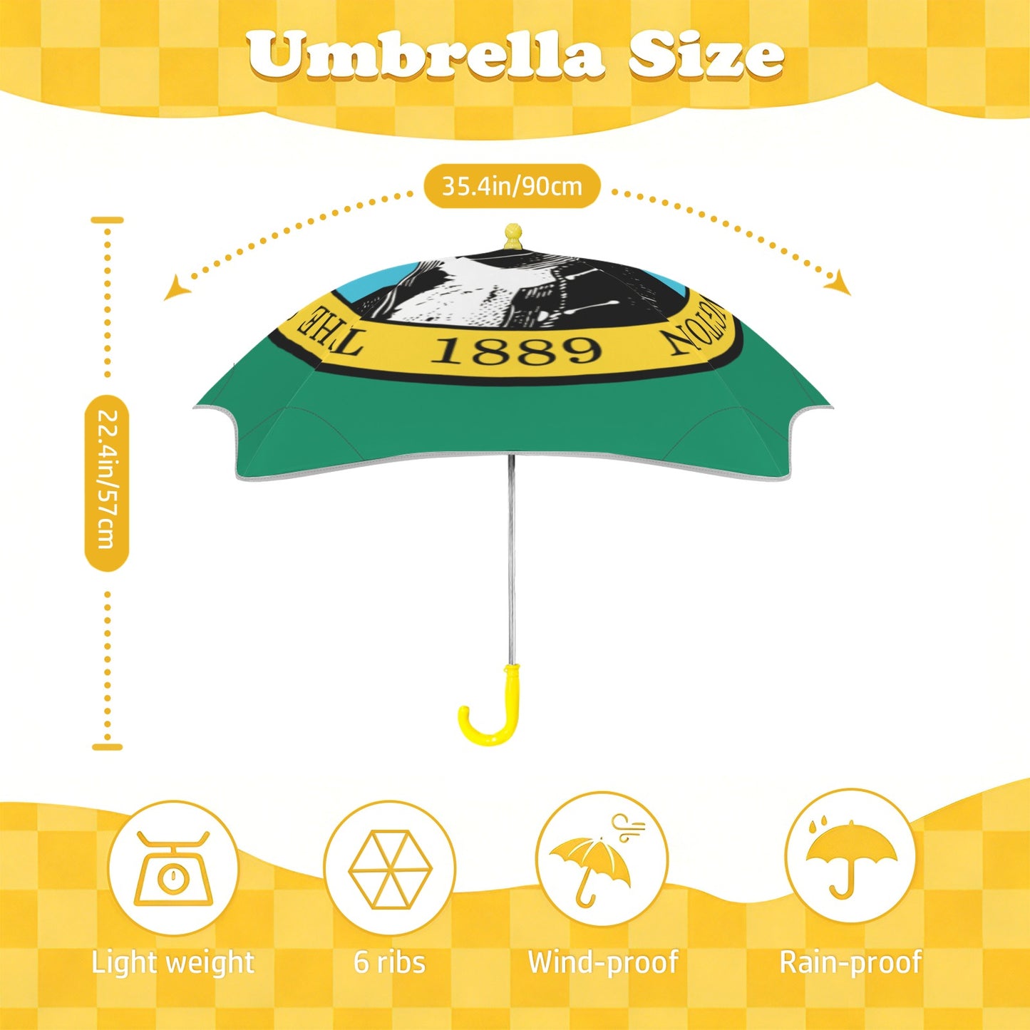 Washington Flag Inspired Kids Safe Round Corner Umbrella