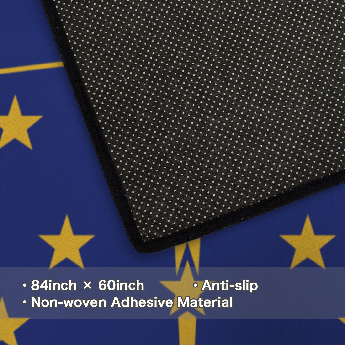 Indiana Flag Inspired 84x60 Inch Area Rug with Black Binding (Made in the USA)