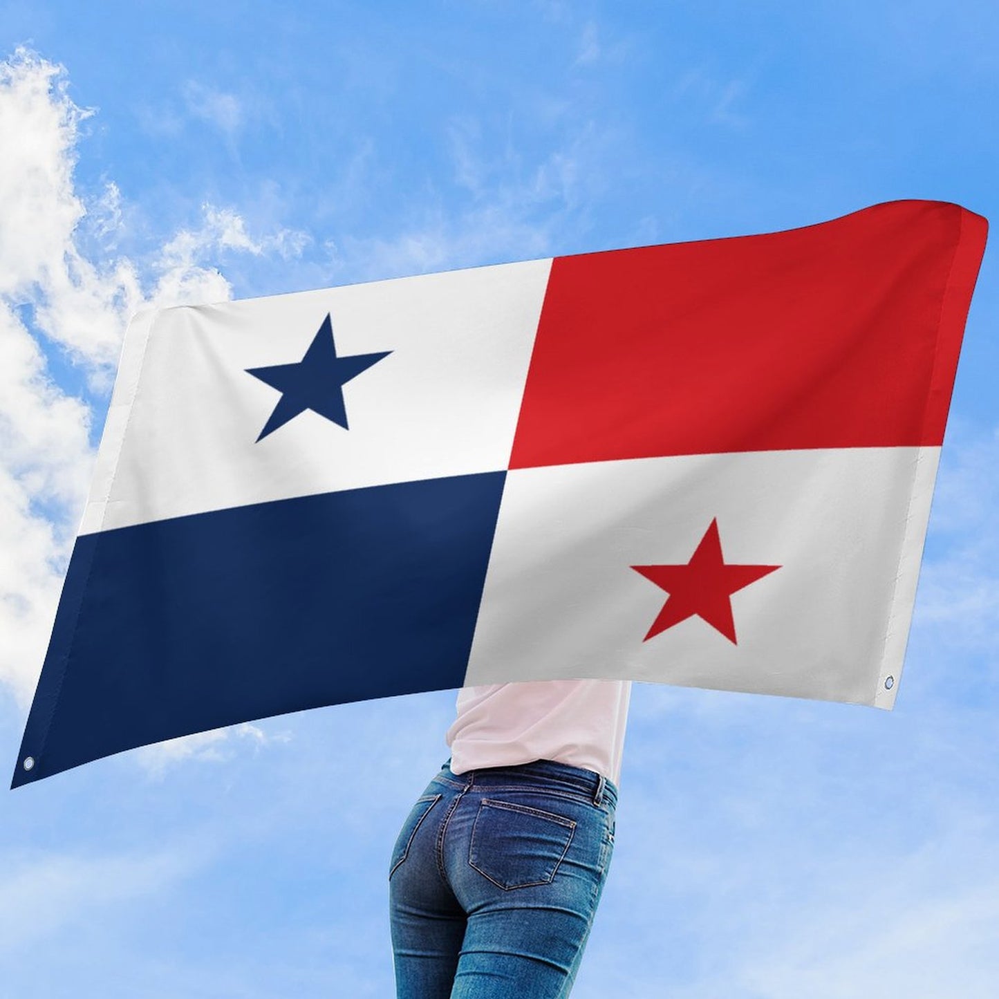 Panama Flag Inspired Wall Mount Flag with Four Grommets (35x59 in)