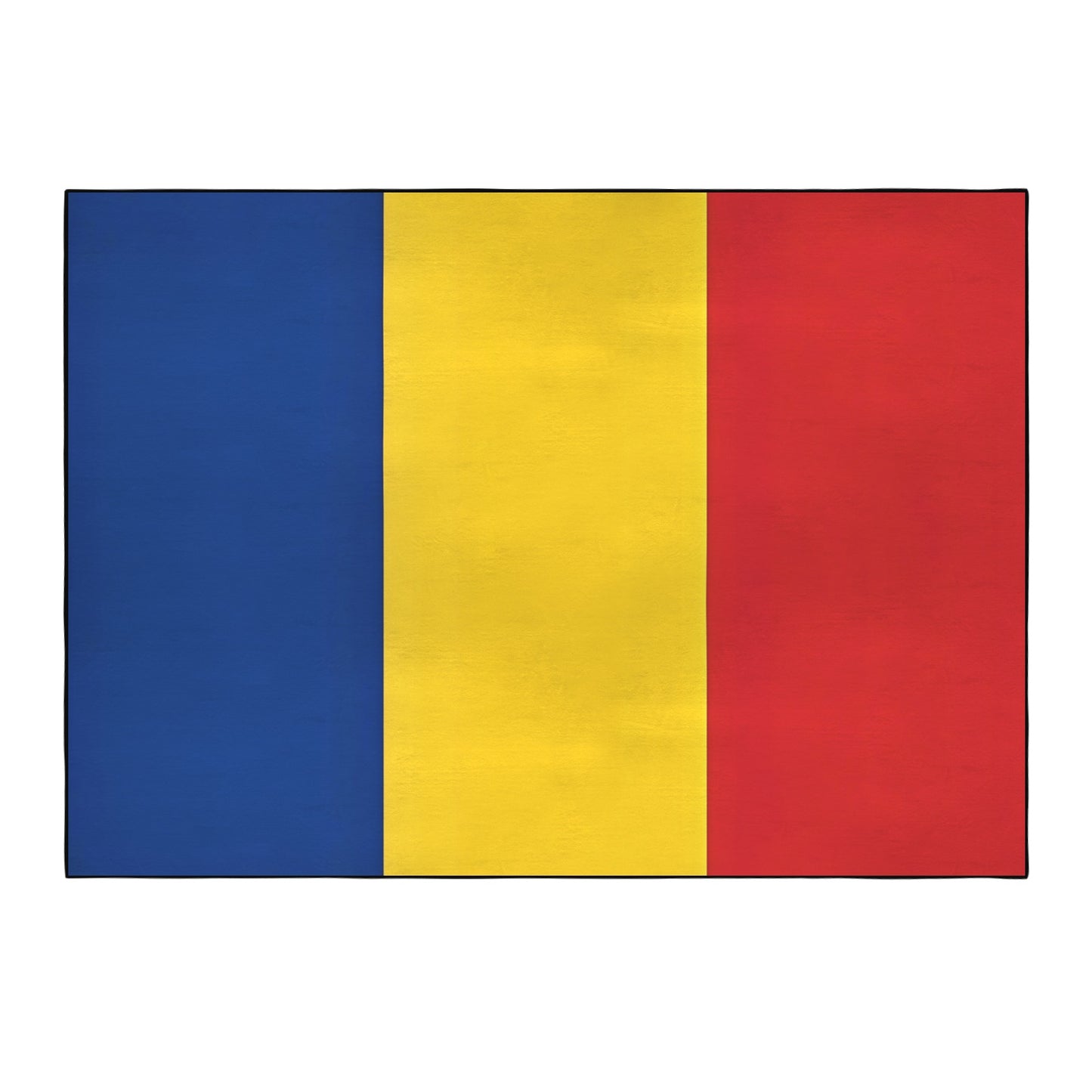 Romania Flag Inspired 84x60 Inch Area Rug with Black Binding (Made in the USA)