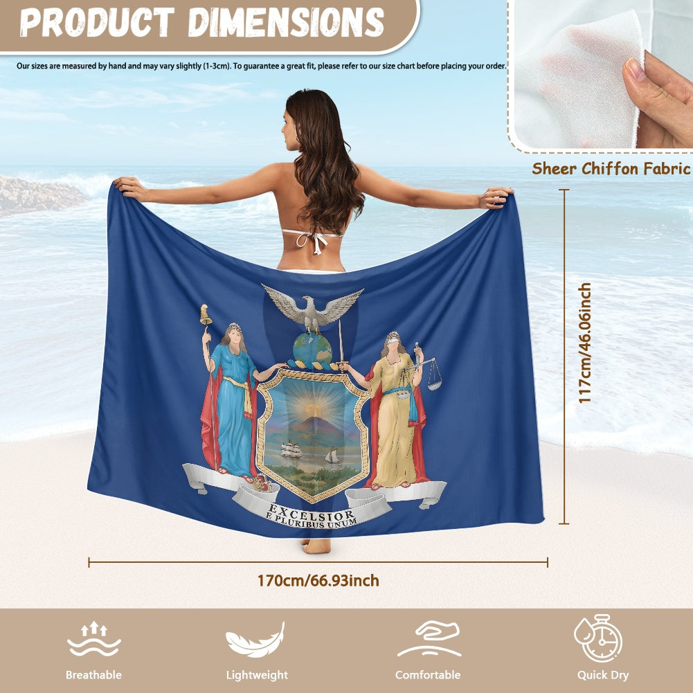 New York Flag Inspired Bikini Cover-Up
