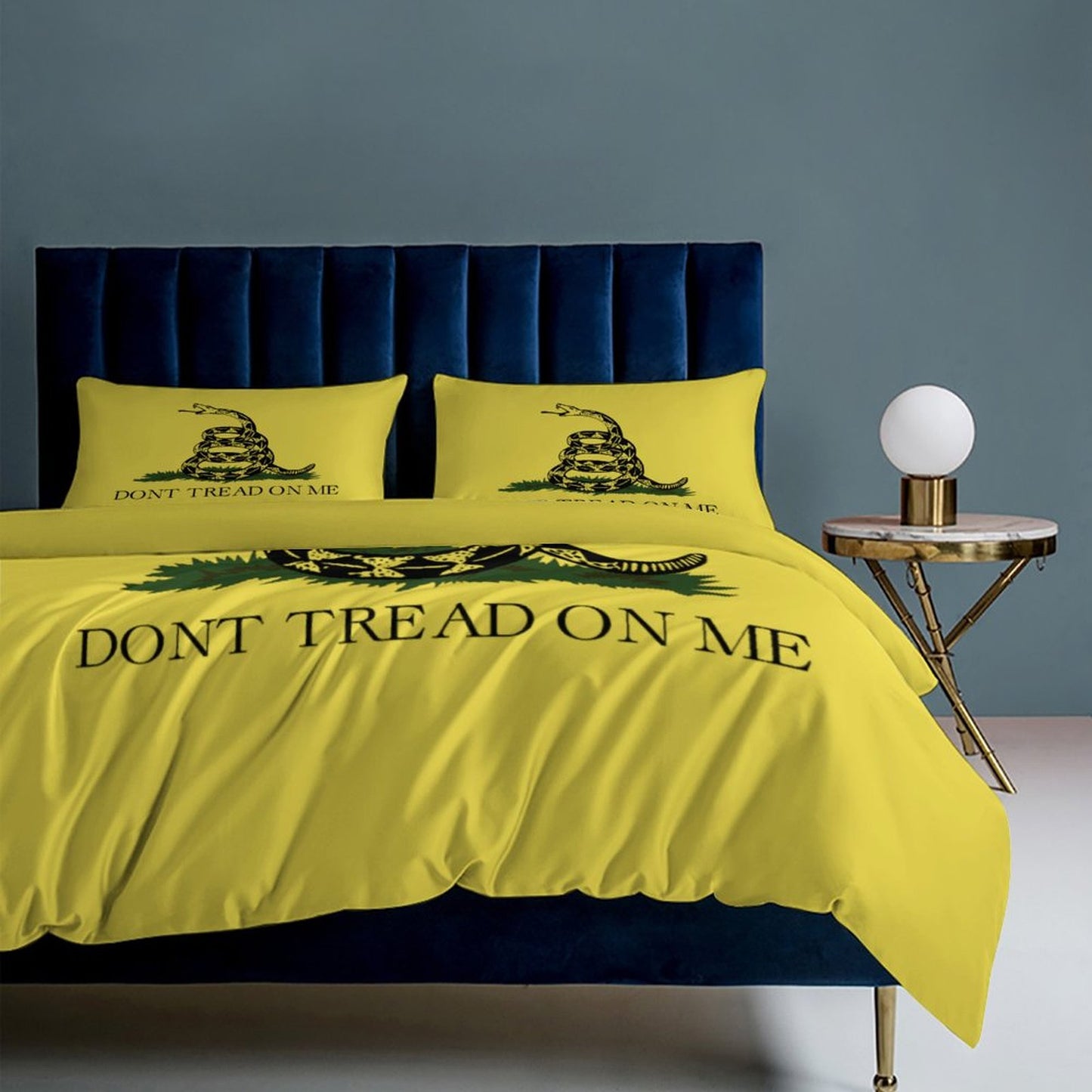 Gadsden Flag Inspired 3-Piece Bedding Set (1 Duvet Cover + 2 Pillow Shams) – 102"×90"