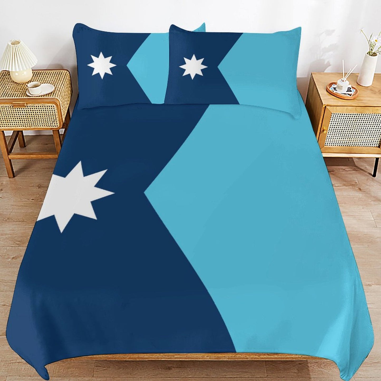 Minnesota Flag Inspired 3-Piece Bedding Set (1 Duvet Cover + 2 Pillow Shams) – 102"×90"