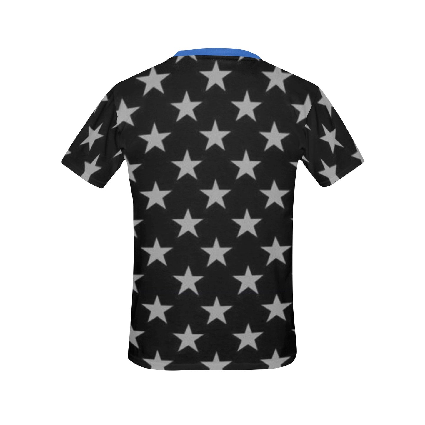 Thin Blue Line Flag Inspired Snake Women's All Over Print Crew Neck T-Shirt(T40-2)(Made in Queens)