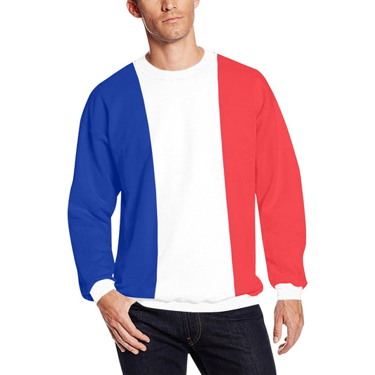 France Flag Inspired Men’s Fuzzy Sweatshirt Made in USA
